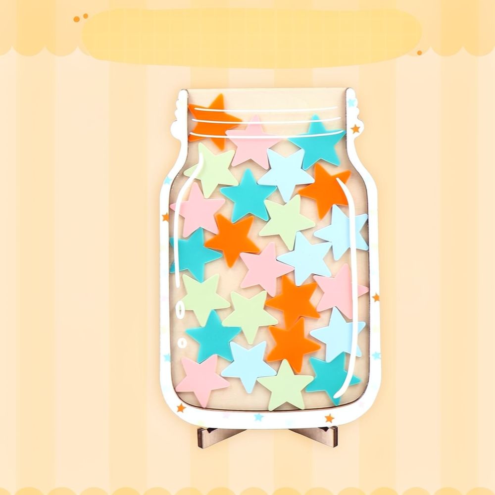 Cute Wooden Star Reward Jar Fo - Kids Education Motivation review and price